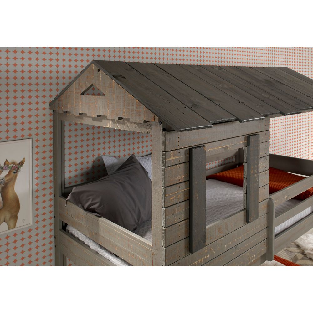 Darlene Bunk Bed (T/T), Rustic Gray
