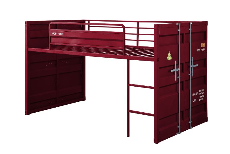 Rochester Cargo Teenager Twin Metal Loft Bed  Space-Saving Slide Design