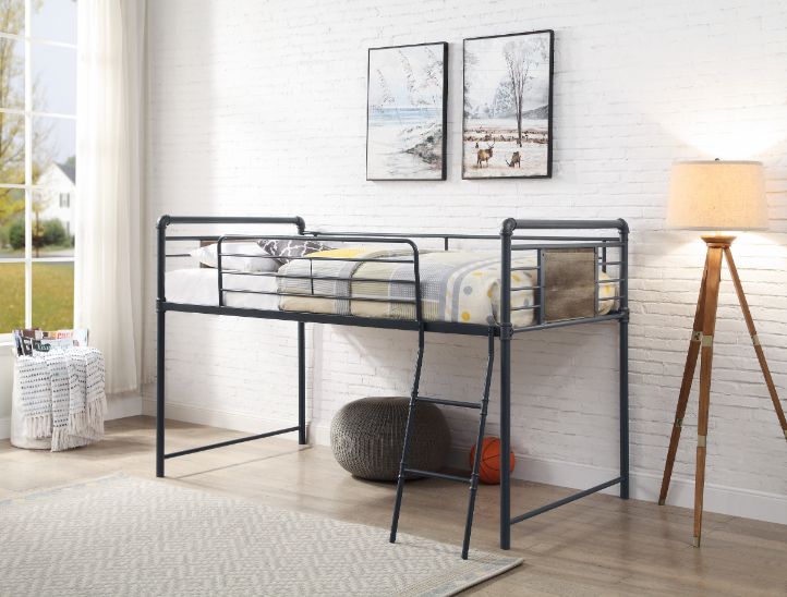 Giriraj Cordelia Twin Loft Bed  Slide, Guardrails & Ladder, Rustic Finish