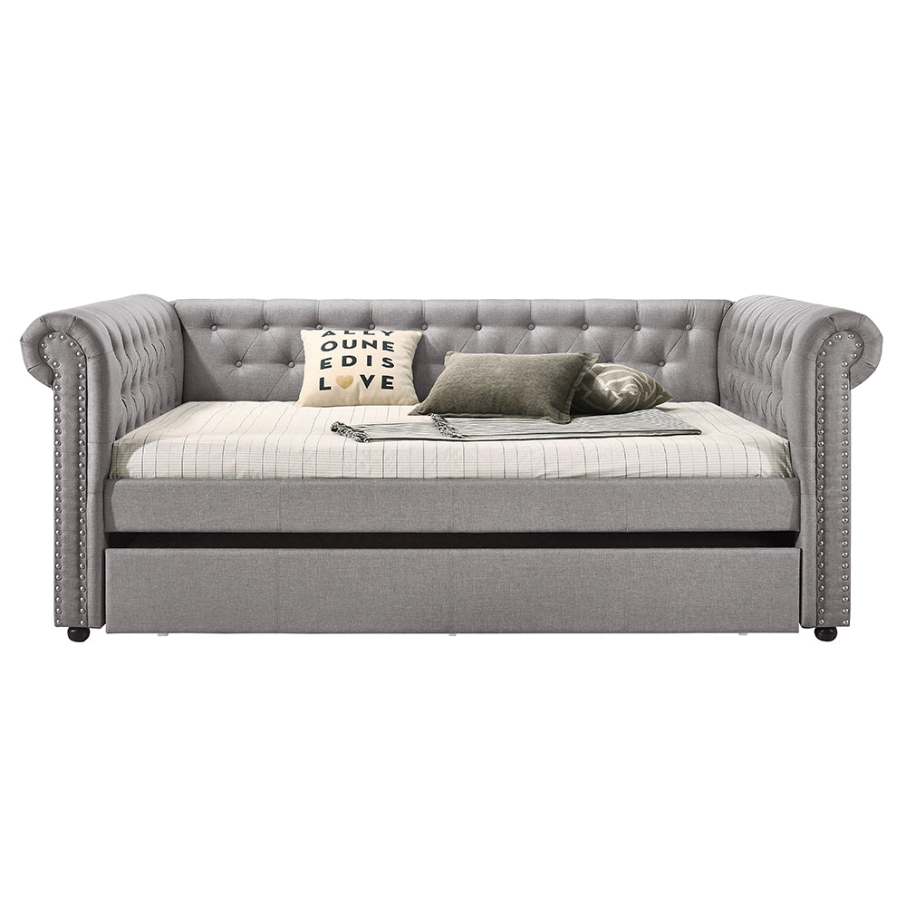 Justice Daybed w/Trundle (Full), Smoke Gray Fabric