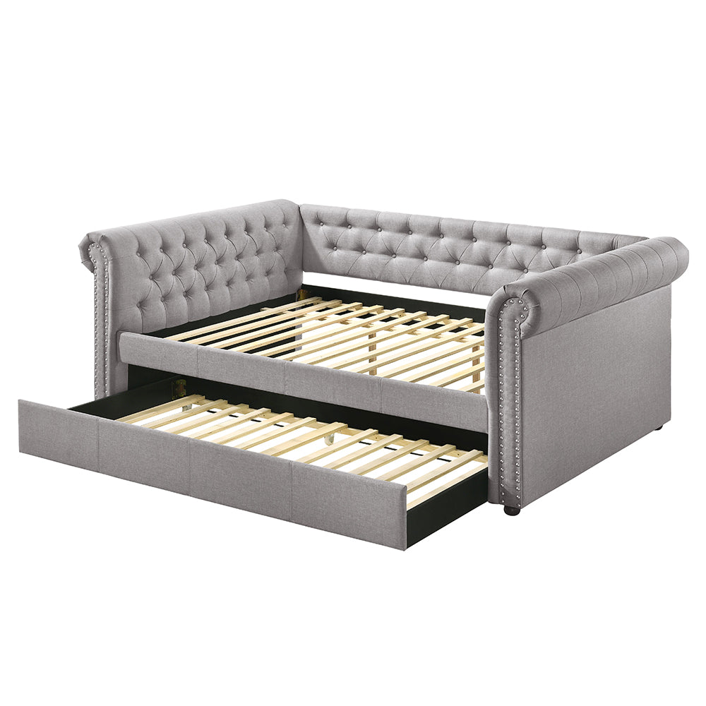 Justice Daybed w/Trundle (Full), Smoke Gray Fabric