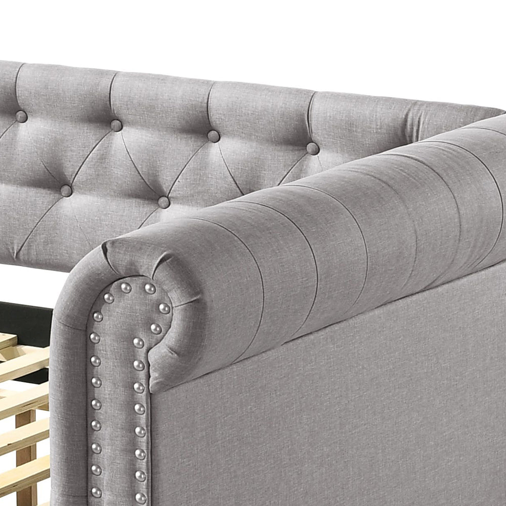 Justice Daybed w/Trundle (Full), Smoke Gray Fabric