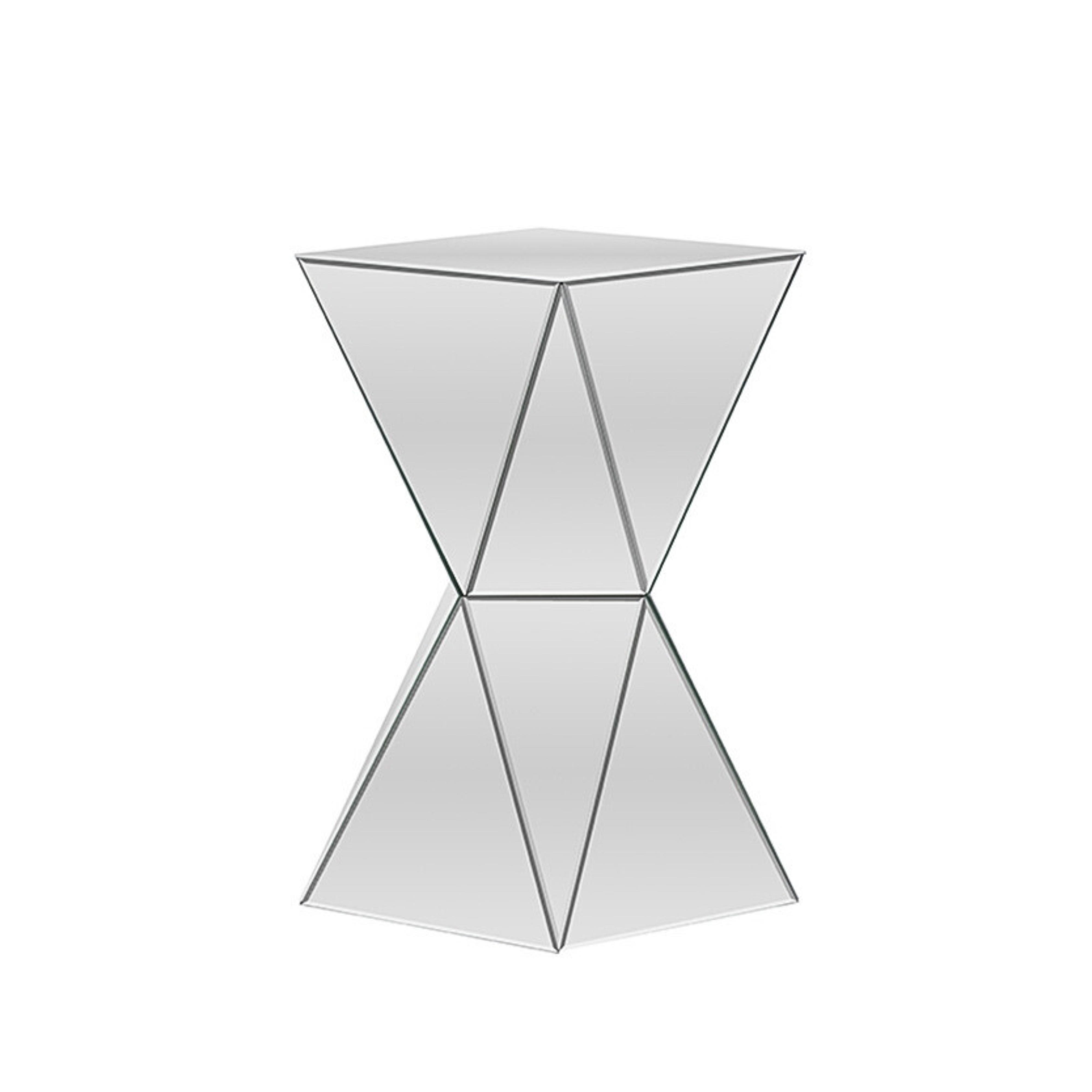 Rebecca Contemporary Multi-Faceted Mirrored Side Table