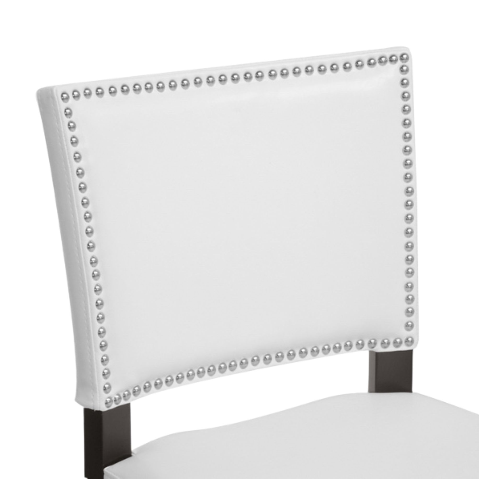 Aries White Modern Bar Stool with Nail Head Trim (Set of 2)