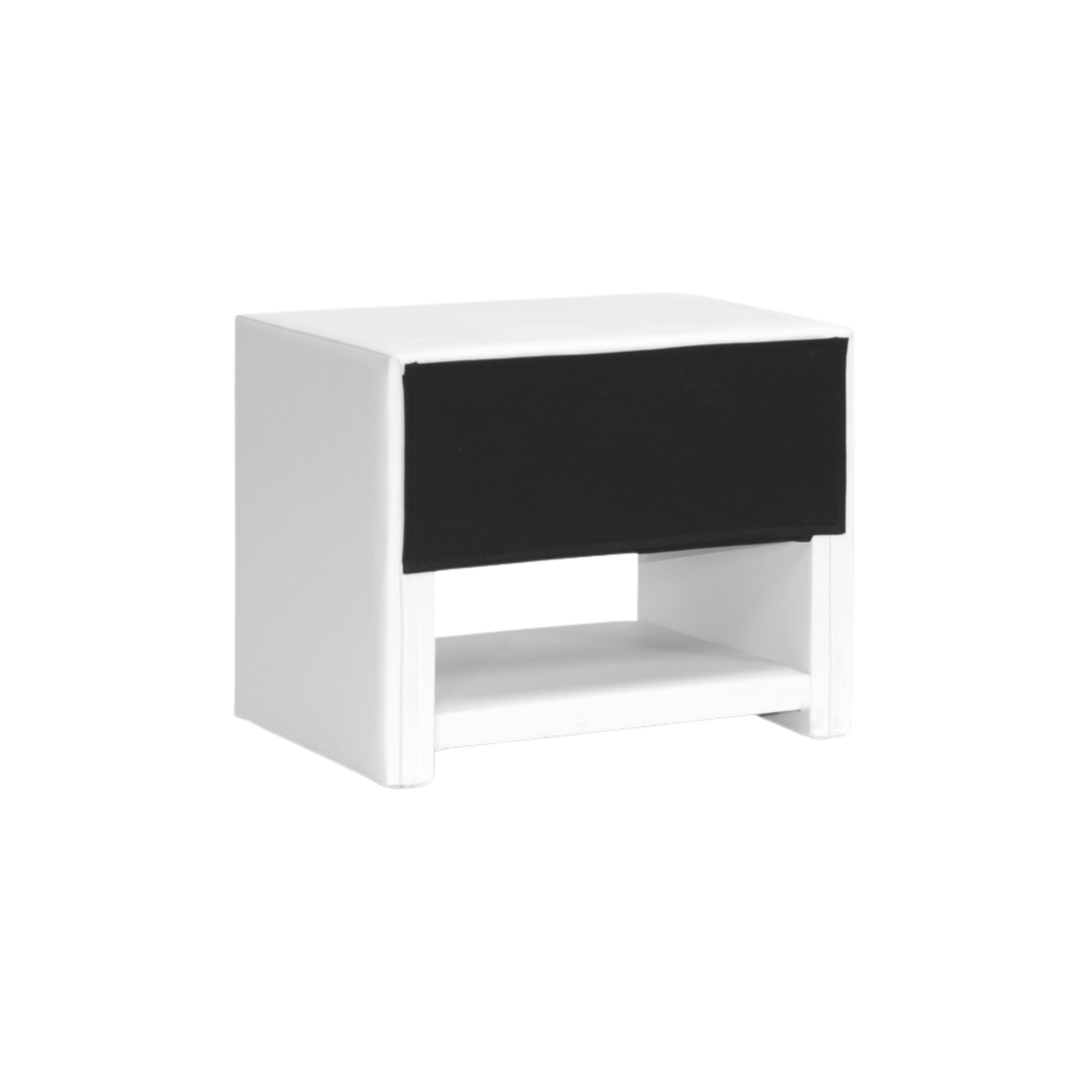 Massey White Upholstered Modern Nightstand