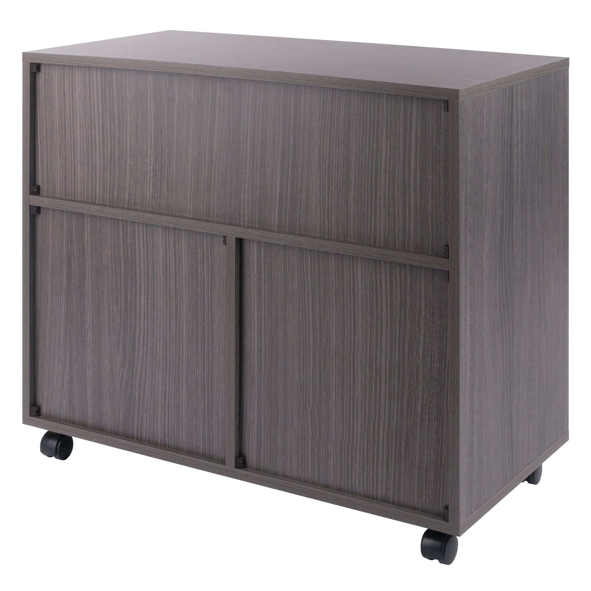 Halifax 3-Section Multi-Storage Mobile Cabinet, Charcoal