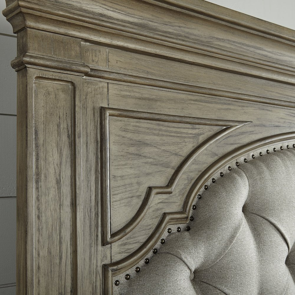 Legrand Highland Park Queen Rustic Driftwood Wood Bed – Panel Headboard with Footboard