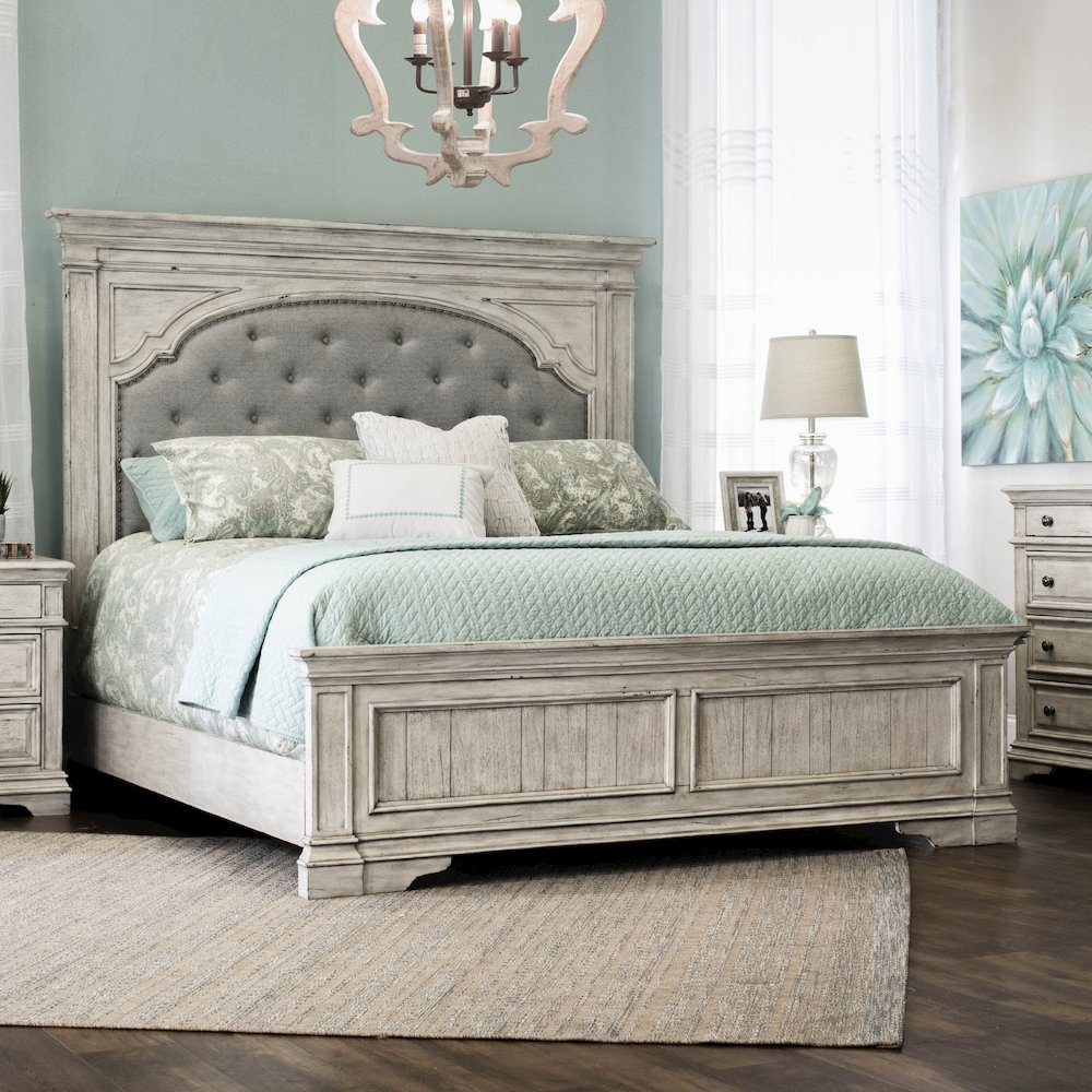 Highland Park King Bed - Rustic Ivory