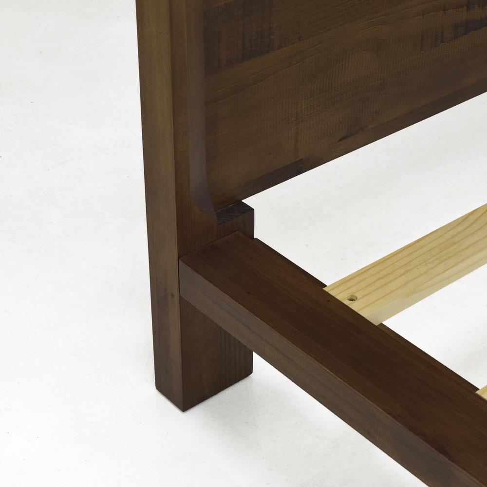 Benton Lofton Queen Brown Wood Platform Bed – Modern Low-Profile Frame