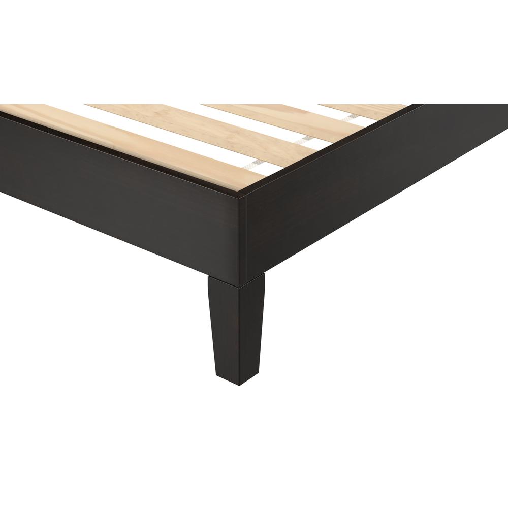 Celsie Nix Twin Platform Bed Black – Minimalist Wood Frame with Slats