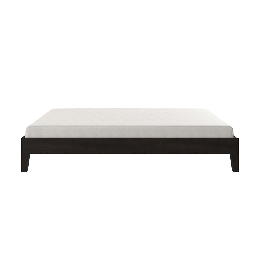 Celsie Nix Twin Platform Bed Black – Minimalist Wood Frame with Slats