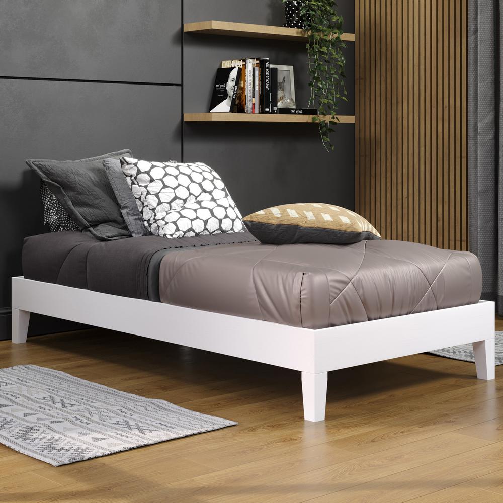 Nix Twin Platform Bed White