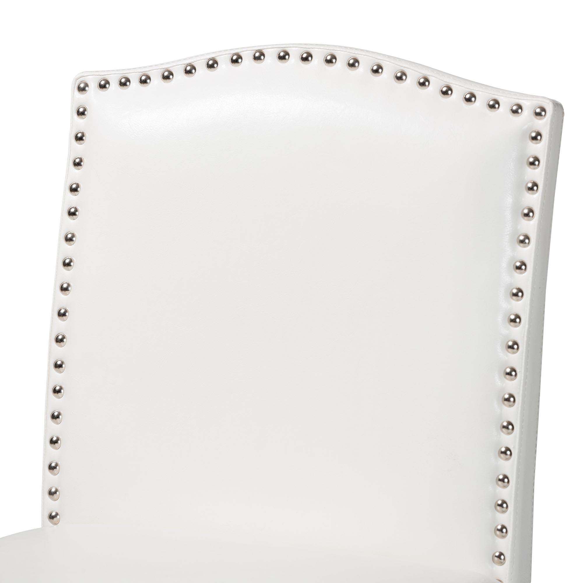 Libra White Modern Bar Stool with Nail Head Trim (Set of 2)