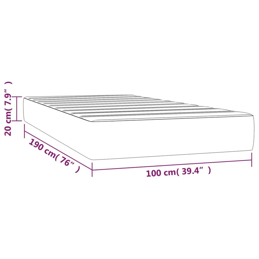 Pocket Spring Bed Mattress Black 39.4"x74.8"x7.9" Twin Faux Leather