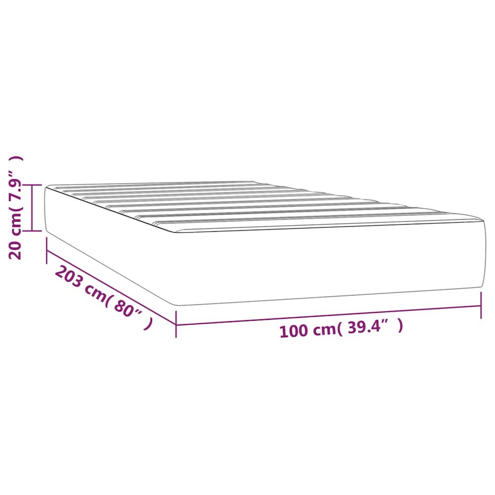 Pocket Spring Bed Mattress Light Gray 39.4"x79.9"x7.9" Twin XL Fabric