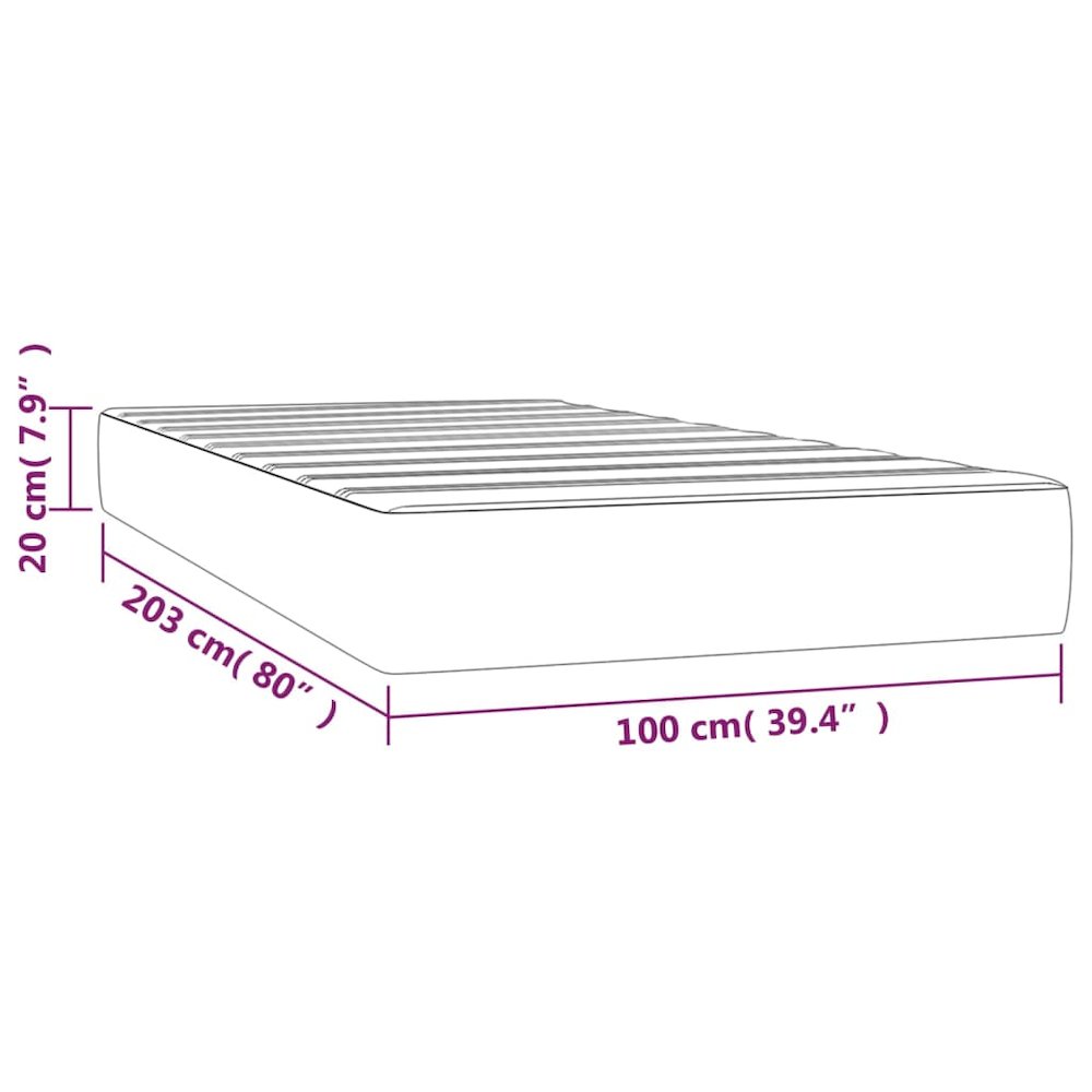 Pocket Spring Bed Mattress Dark Gray 39.4"x79.9"x7.9" Twin XL Fabric