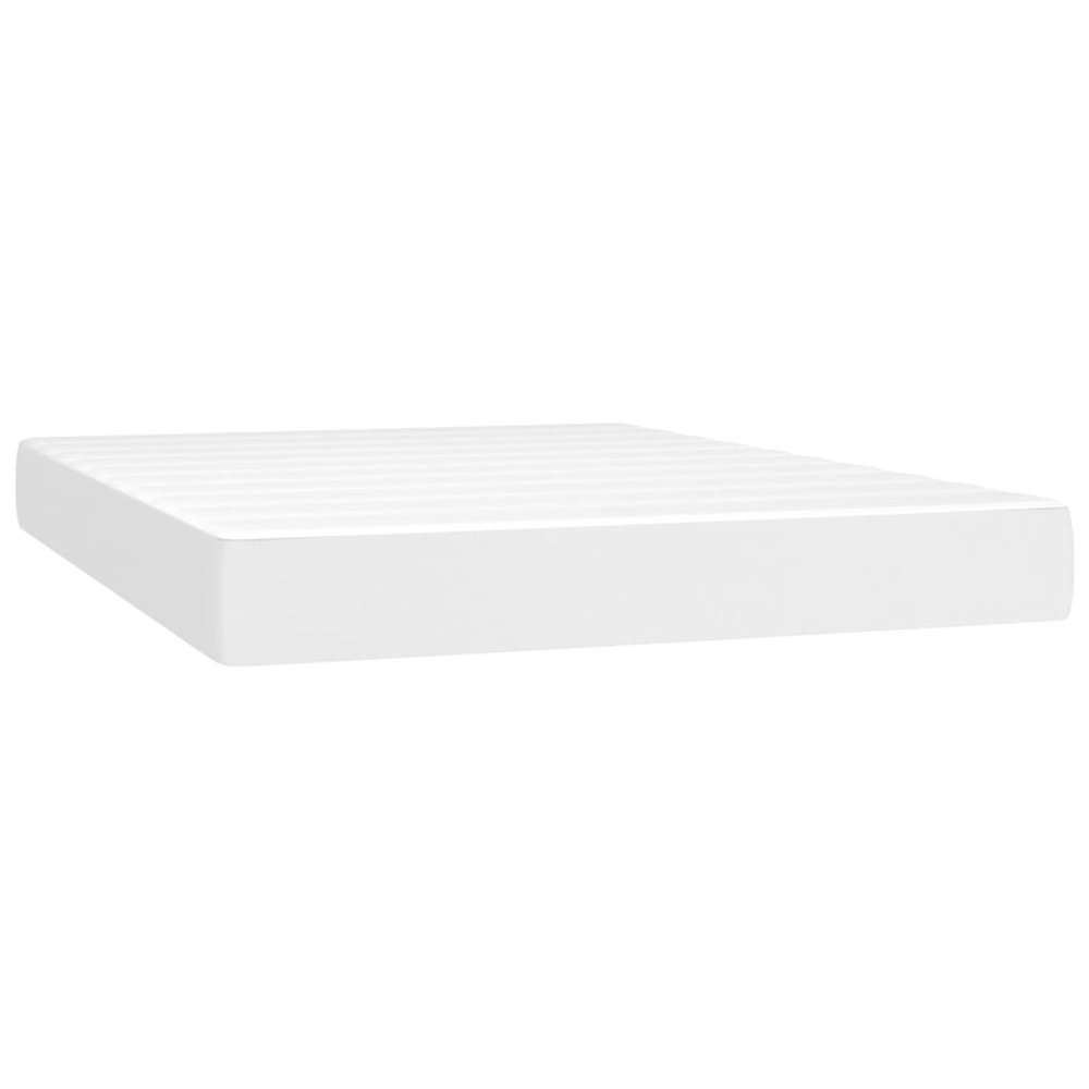 Pocket Spring Bed Mattress White 53.9"x74.8"x7.9" Full Faux Leather