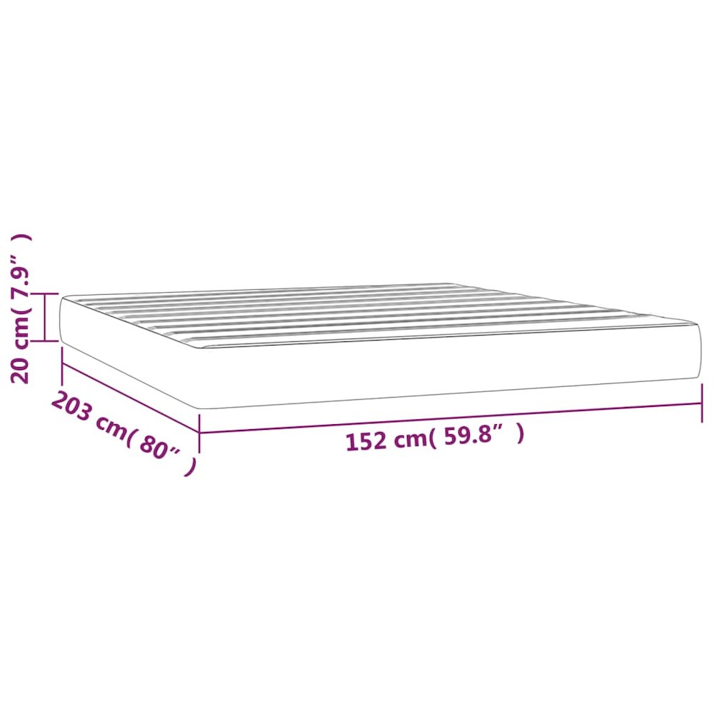 Pocket Spring Bed Mattress Light Gray 59.8"x79.9"x7.9" Queen Fabric