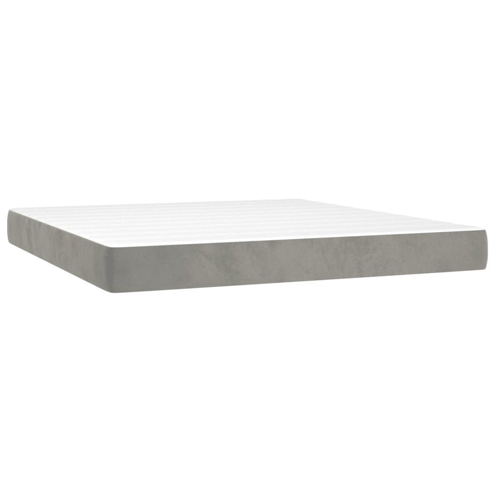 Pocket Spring Bed Mattress Light Gray 59.8"x79.9"x7.9" Queen Velvet