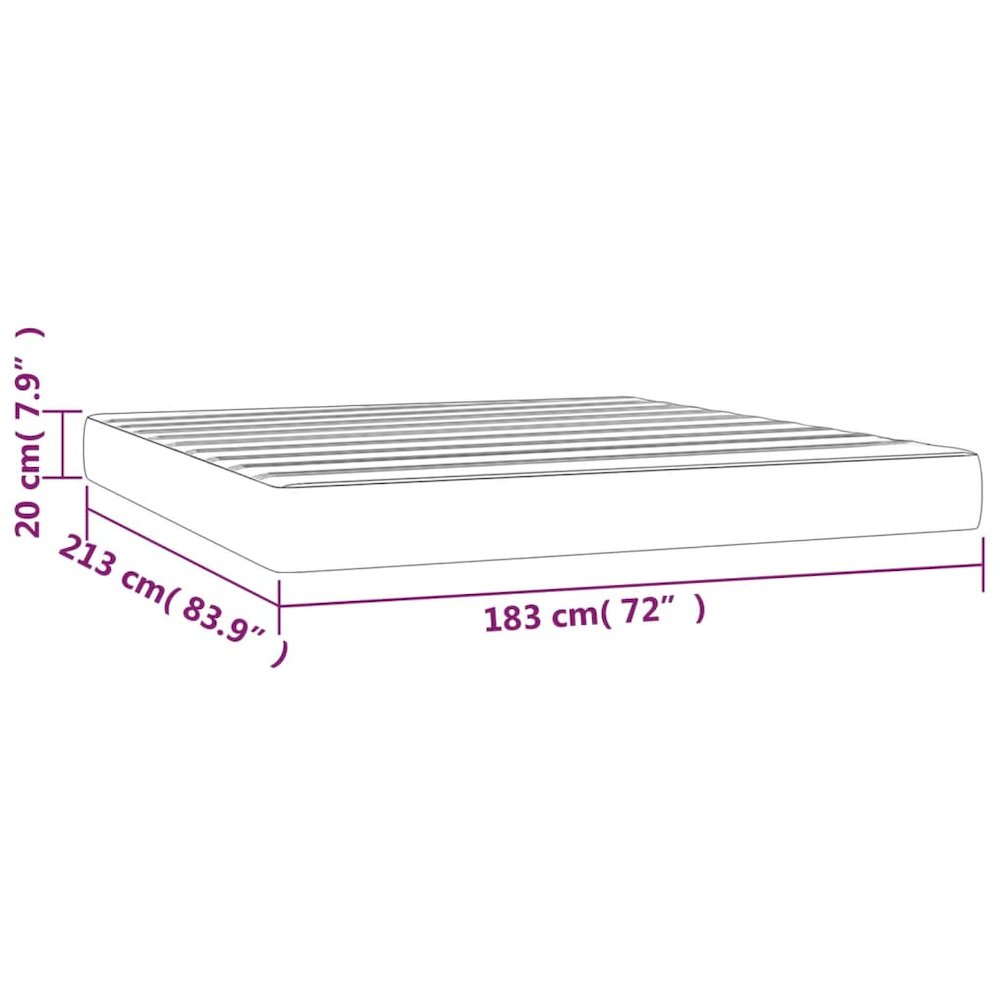 Pocket Spring Bed Mattress Light Gray 72"x83.9"x7.9" California King Fabric