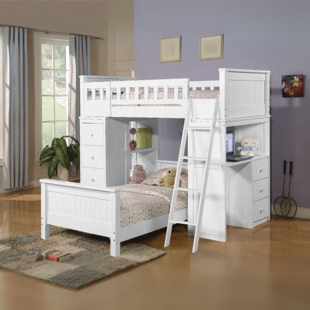 Hevea Willoughby Twin Wooden Loft Bed  Space-Saving Teen Design with Ladder