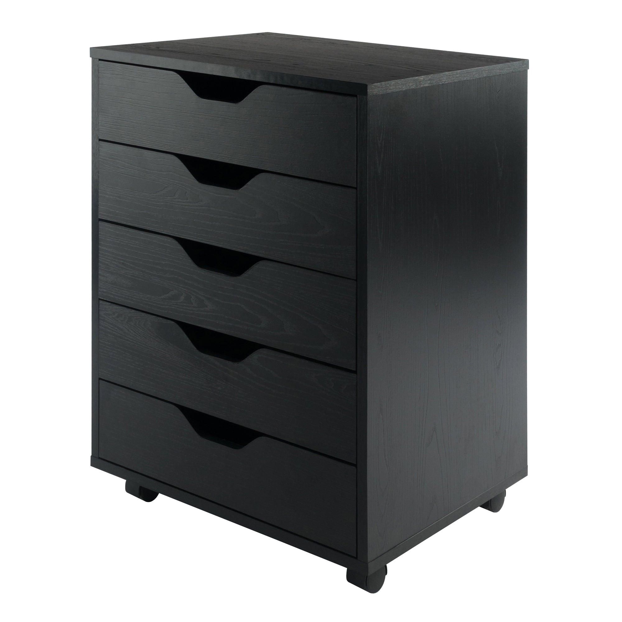 Halifax 5-Drawer Mobile Cabinet, Black