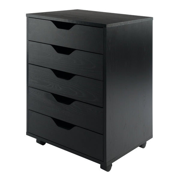 Halifax 5-Drawer Mobile Cabinet, Black