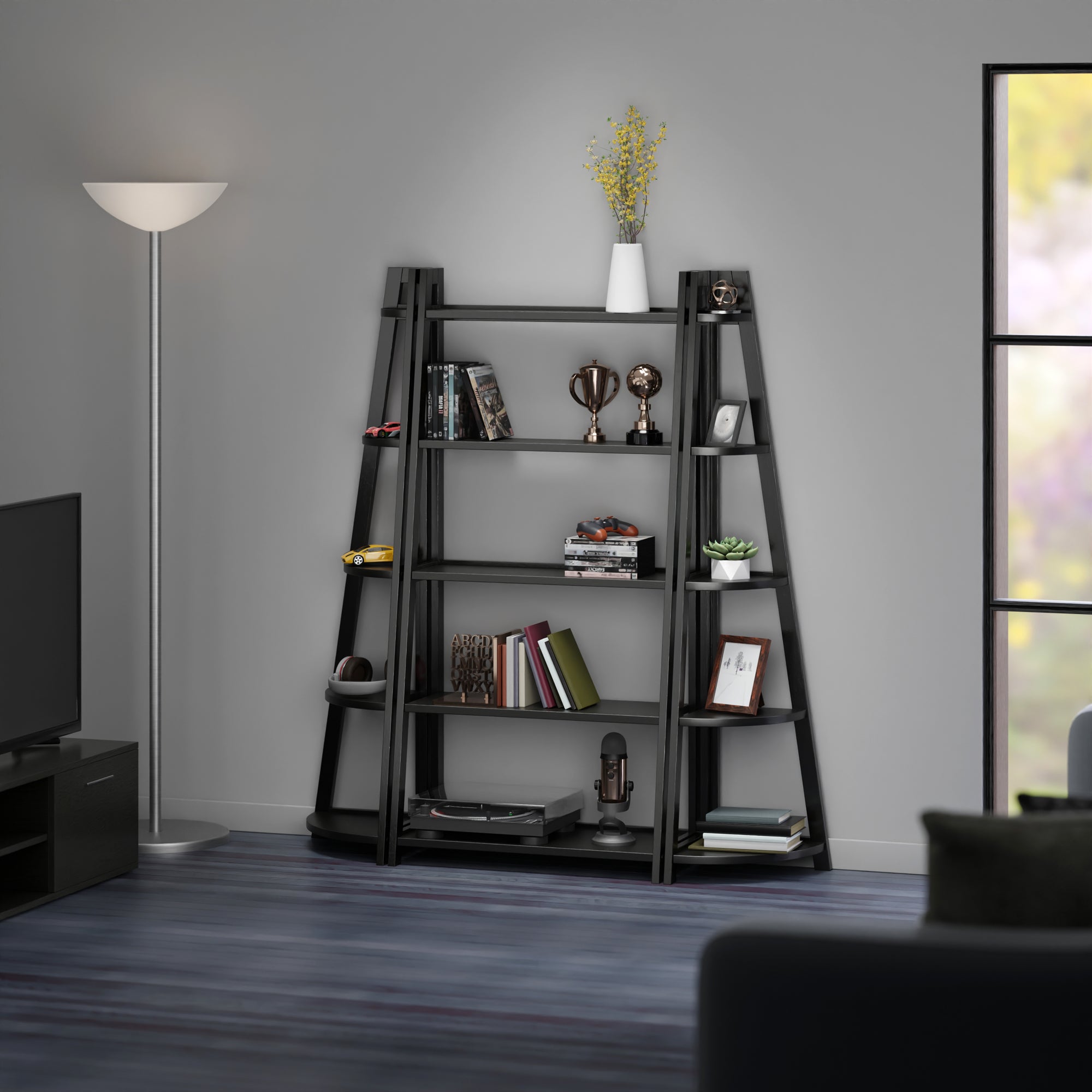 Adam 3-Pc Shelving Set, Black