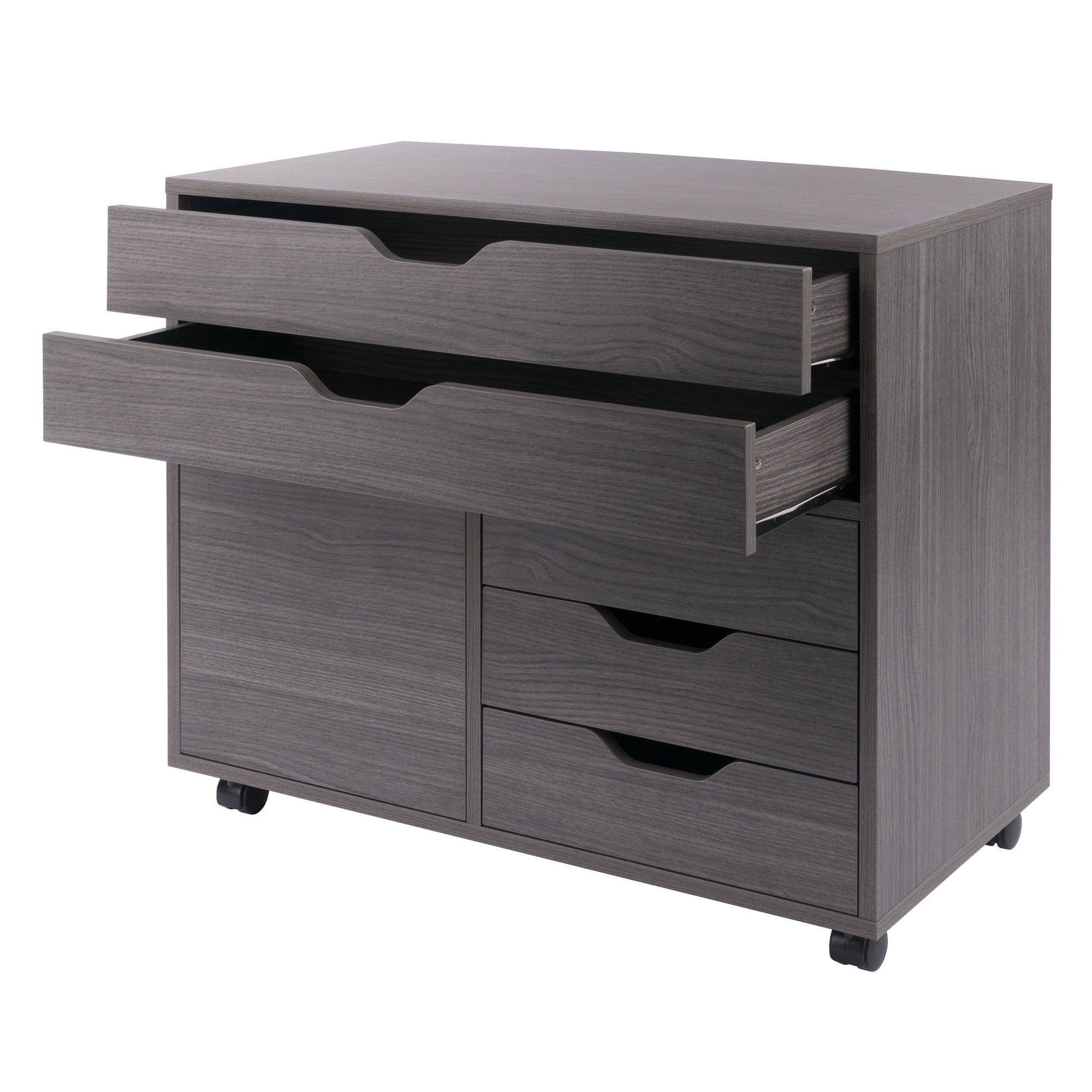 Halifax 3-Section Multi-Storage Mobile Cabinet, Charcoal