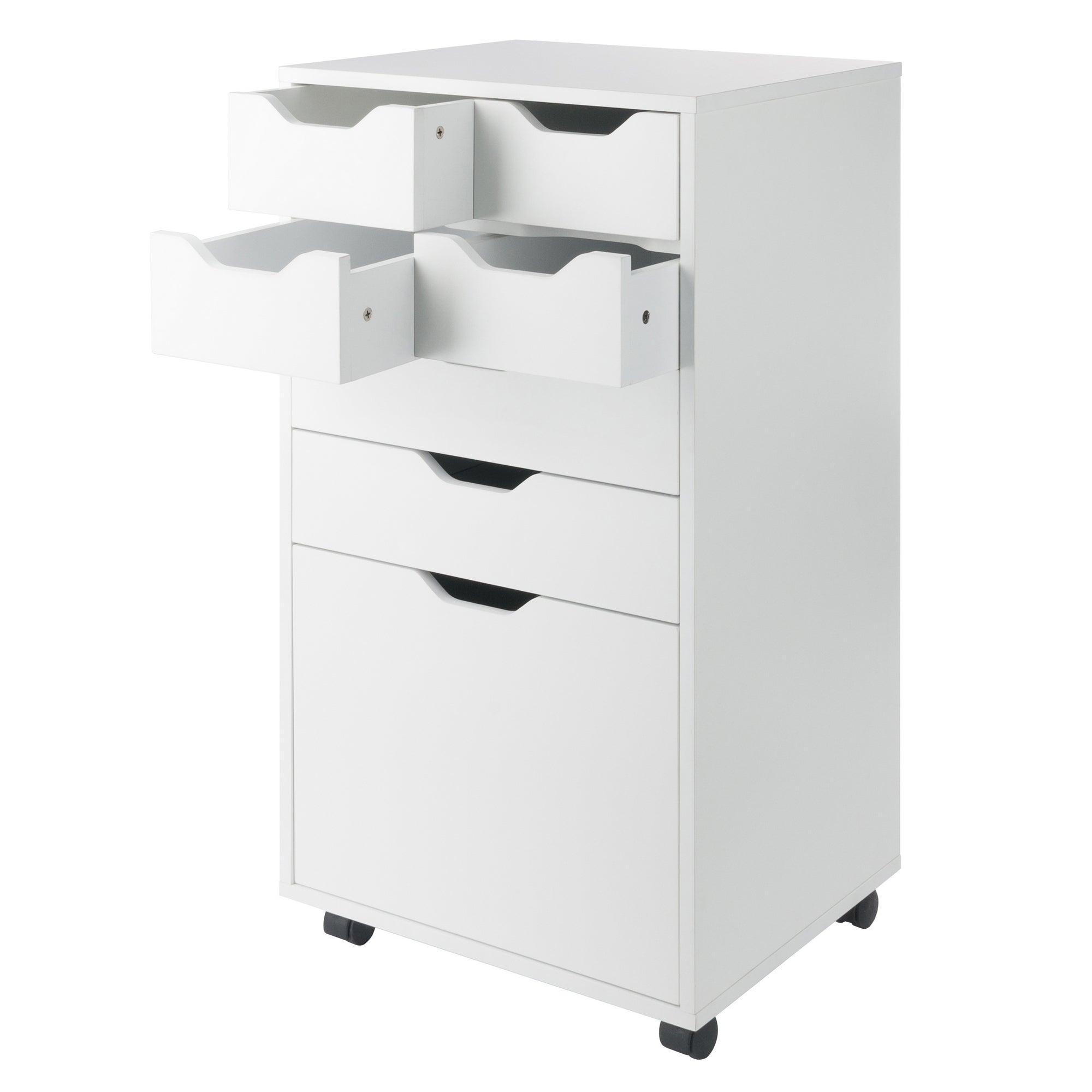 Halifax Bins & Drawers Multi-Storage Tall Mobile Cabinet, White