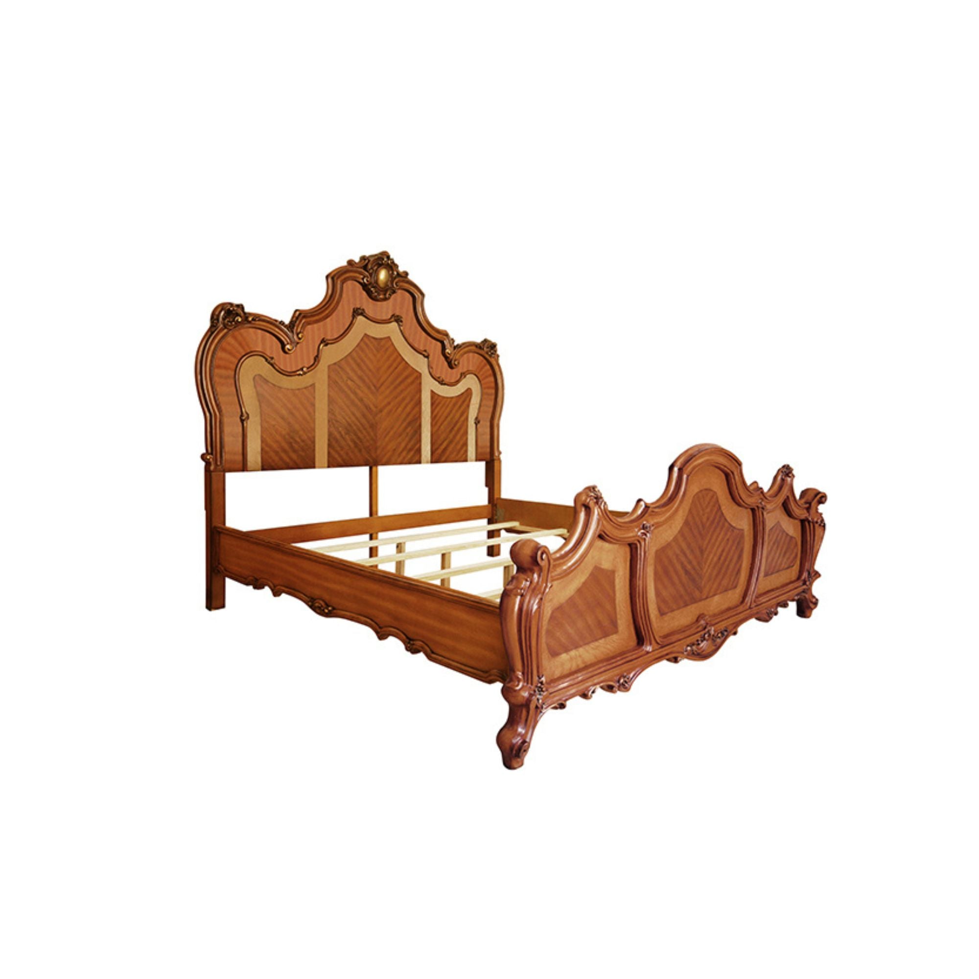 Picardy Eastern King Bed, Honey Oak Finish