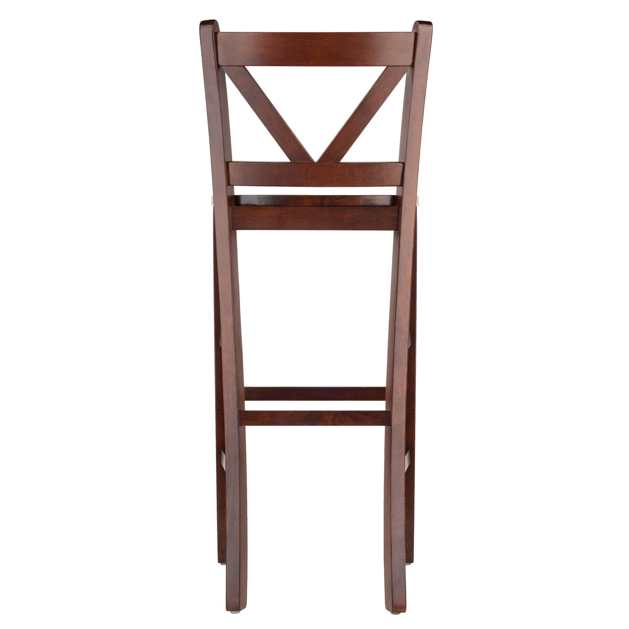 Victor 2-Pc V-back Bar Stool Set, Walnut
