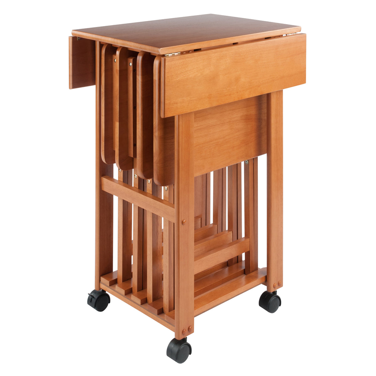 Sophia 5-Pc Snack Table Set, Drop Leaf Top, Teak