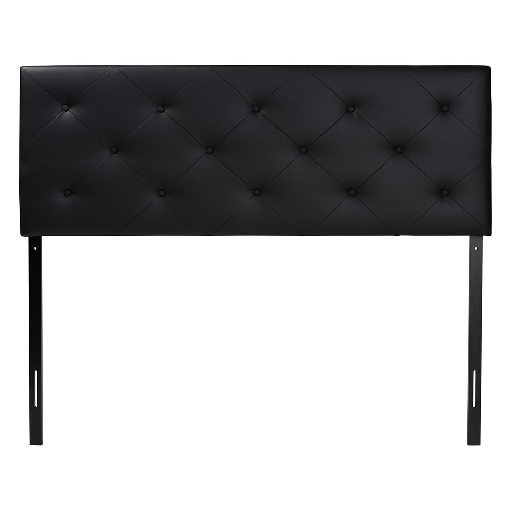Baltimore Modern and Contemporary King Black Faux Leather Upholstered Headboard