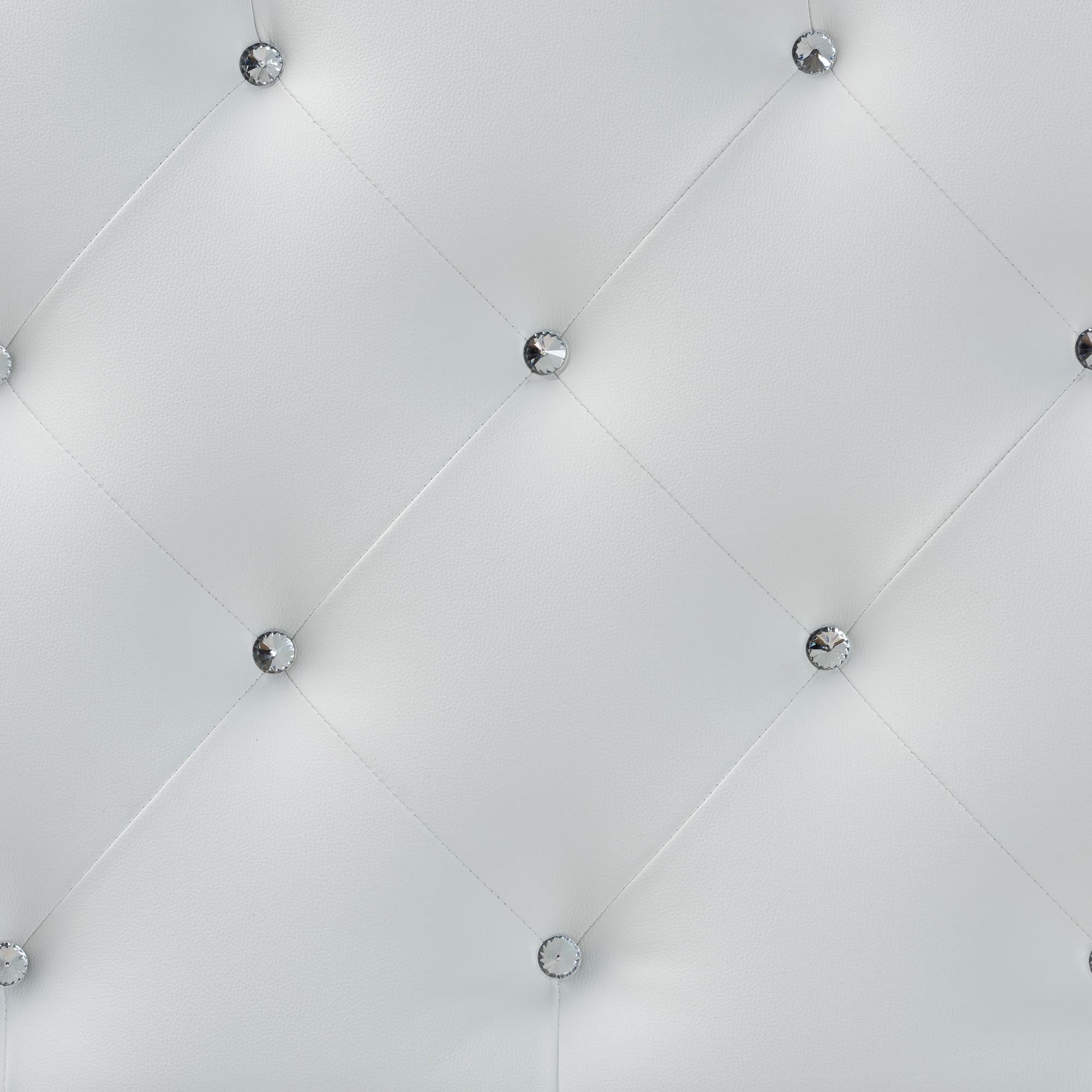 Rita Modern and Contemporary Full Size White Faux Leather Upholstered Button-tufted Scalloped Headboard