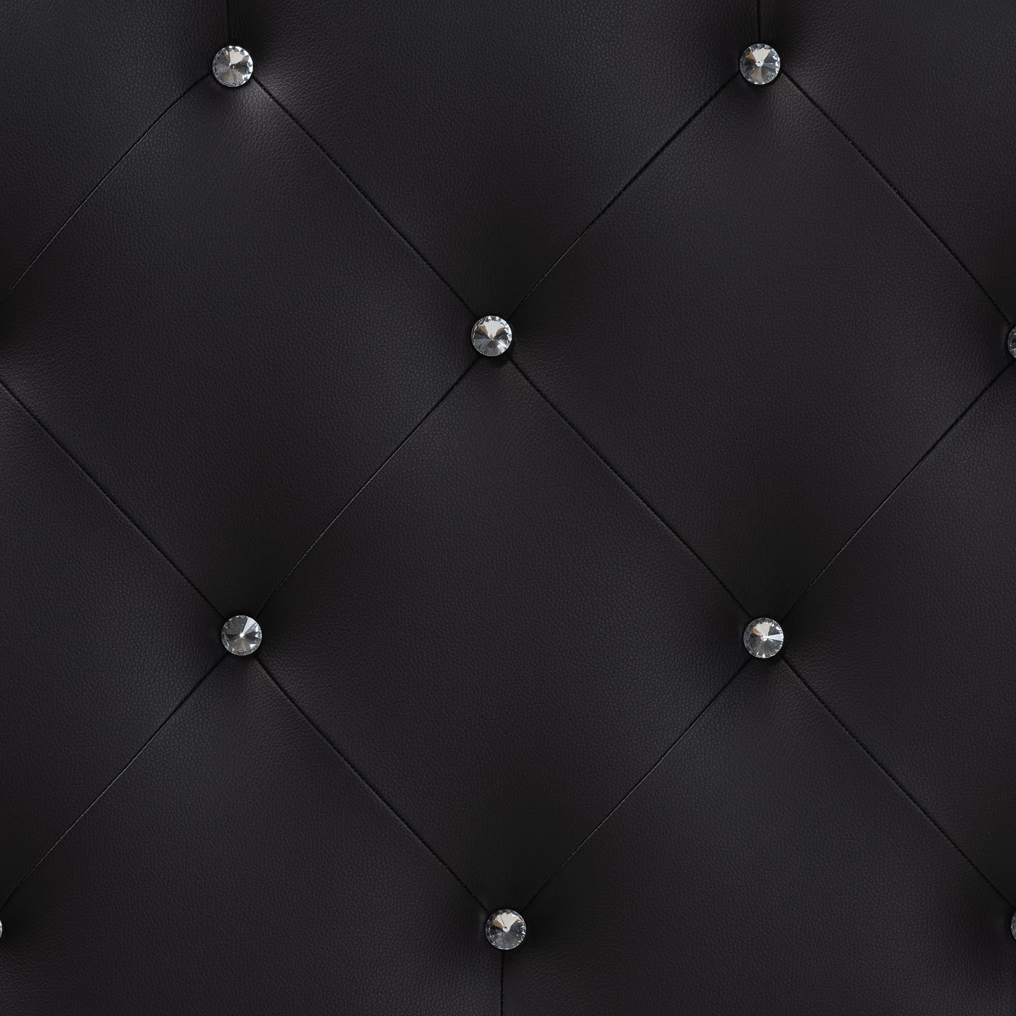 Rita Modern and Contemporary Queen Size Black Faux Leather Upholstered Button-tufted Scalloped Headboard