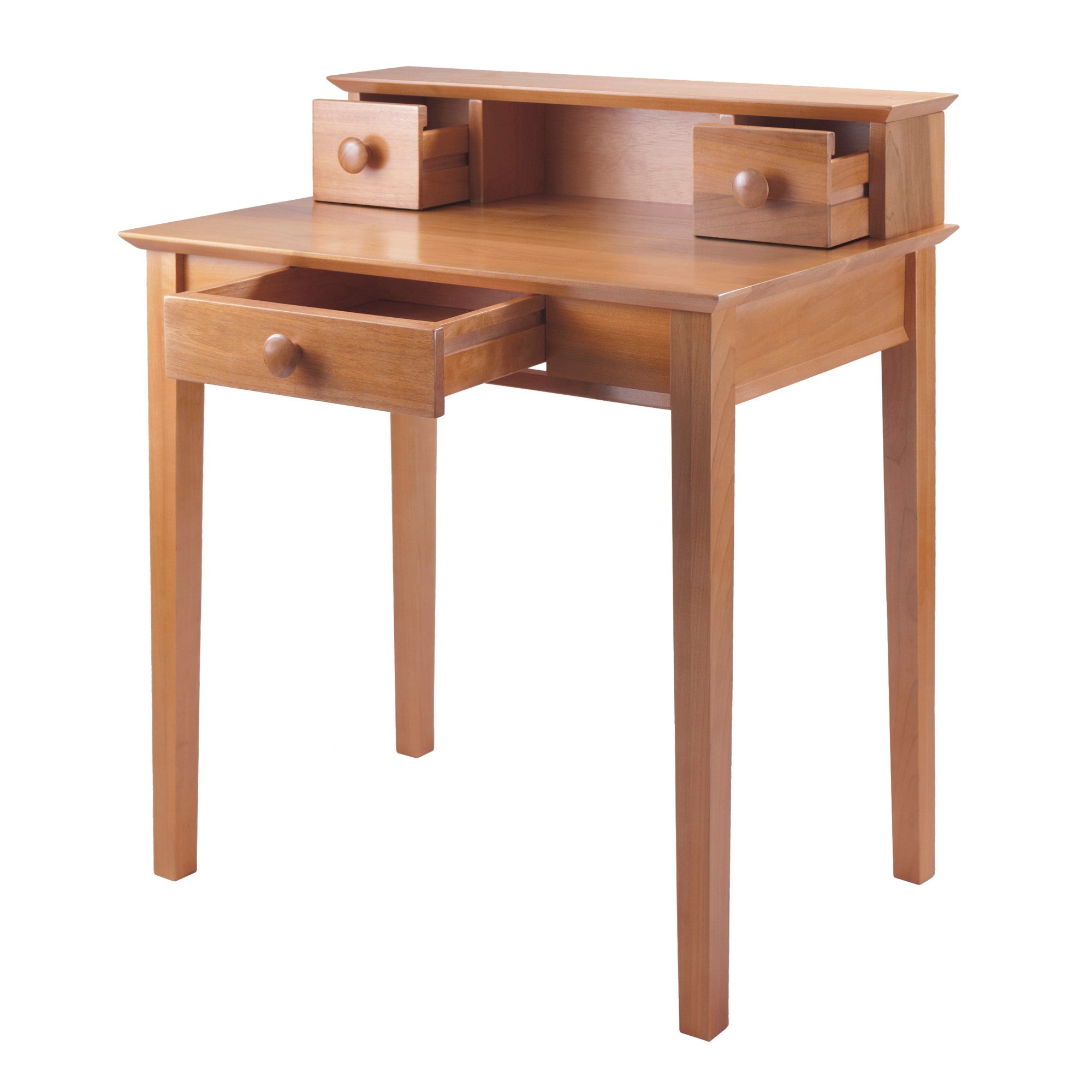 Studio Home Office Desk and Hutch, Honey