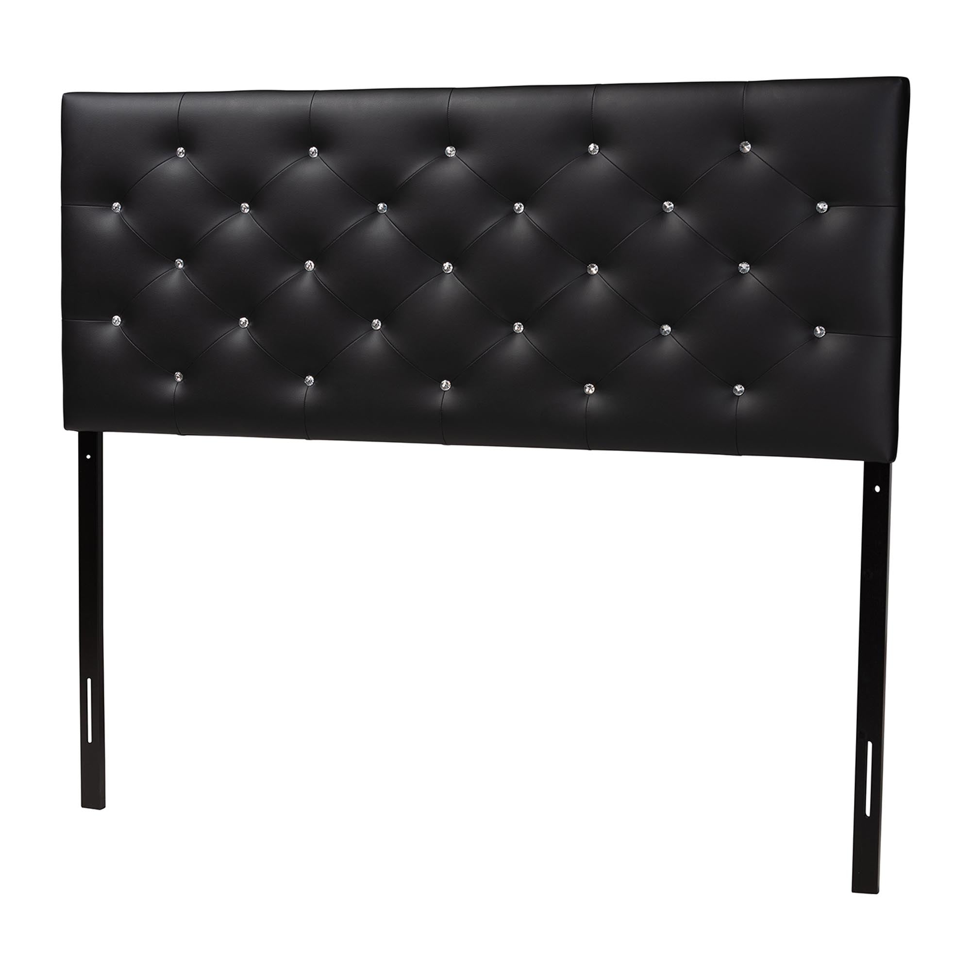 Viviana Modern and Contemporary Black Faux Leather Upholstered Button-tufted Queen Size Headboard