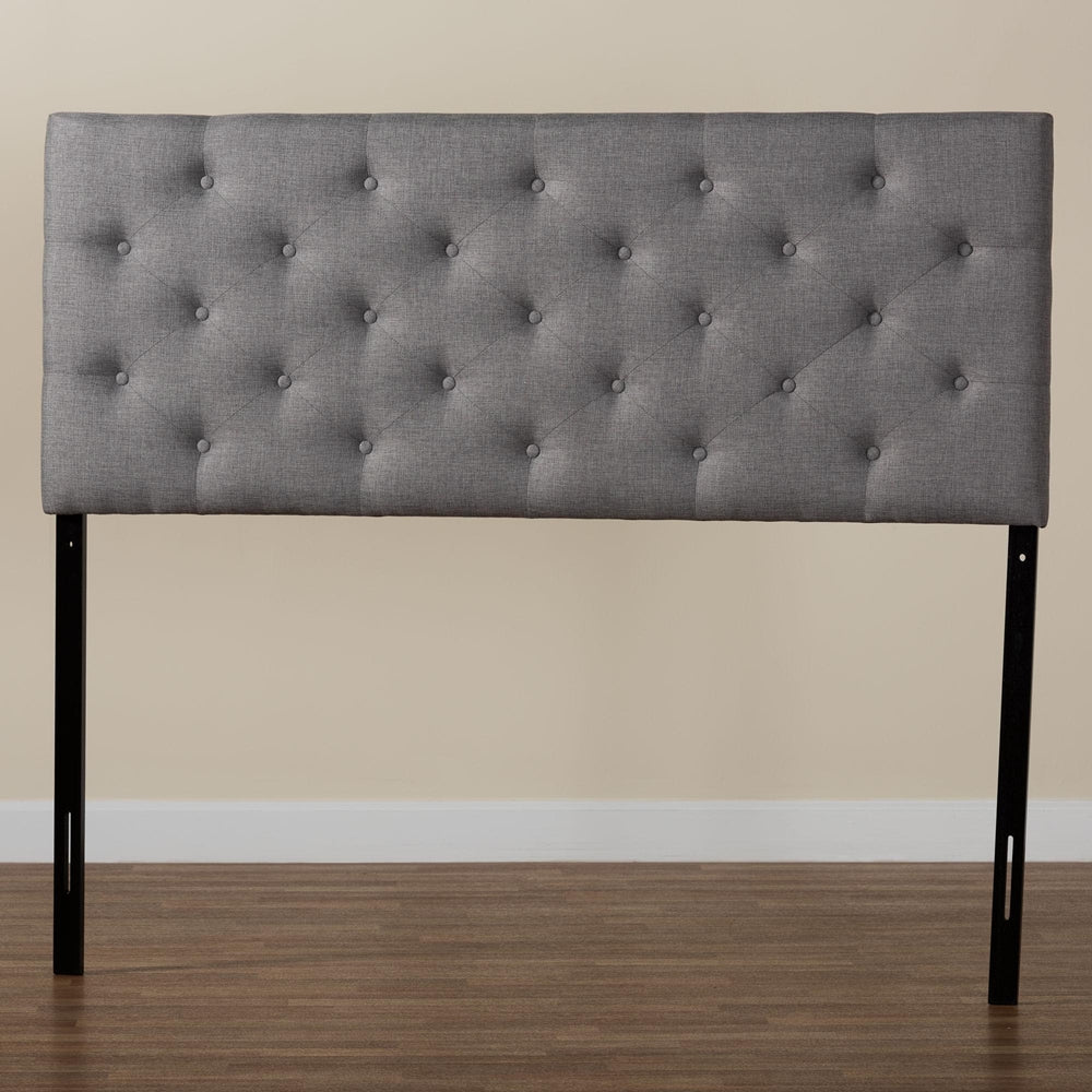 Viviana Modern and Contemporary Grey Fabric Upholstered Button-tufted Full Size Headboard