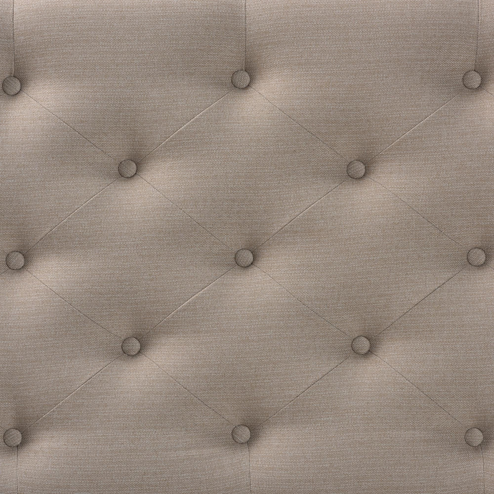 Viviana Modern and Contemporary Light Beige Fabric Upholstered Button-tufted Queen Size Headboard