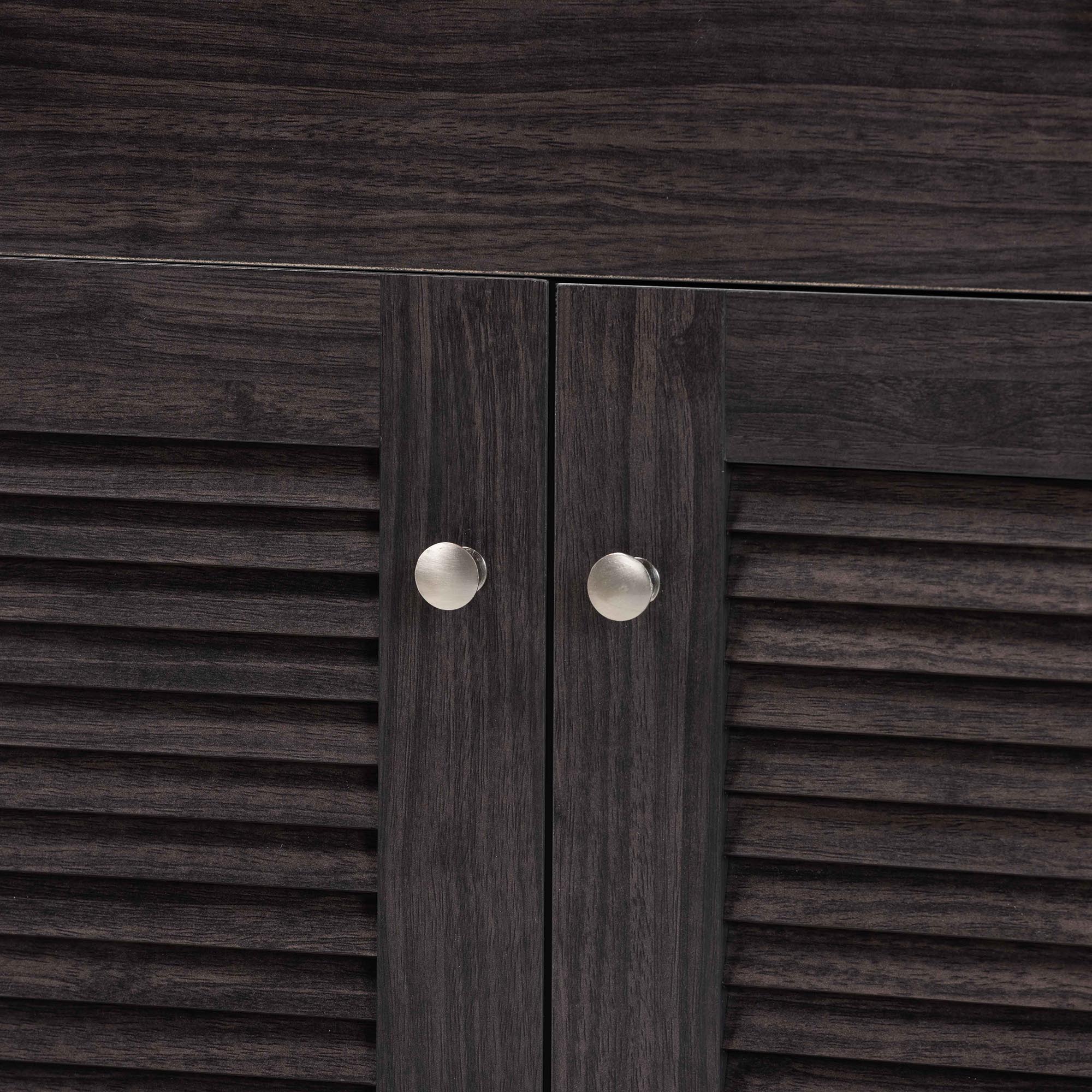 Agni Modern and Contemporary Dark Brown Buffet and Hutch Kitchen Cabinet