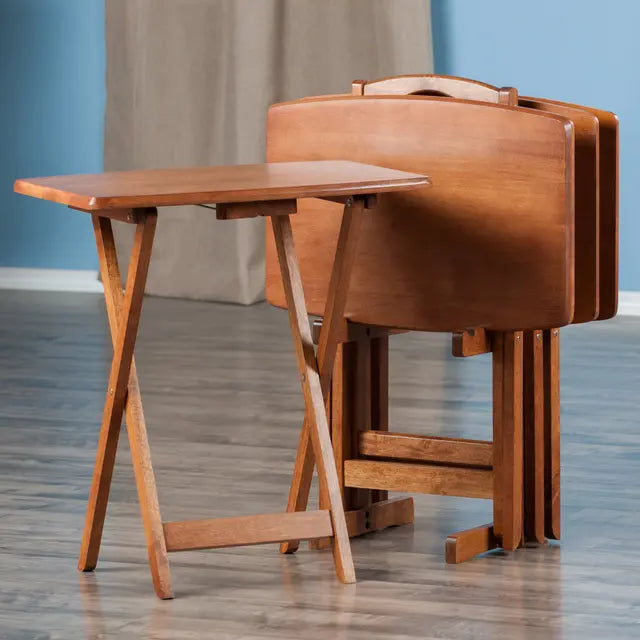 Dylan 5-Pc Oversized Snack Table Set, Teak