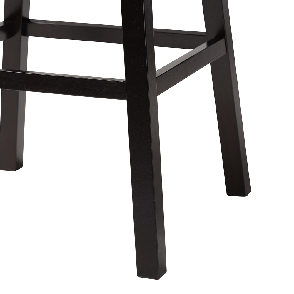 Avril Modern and Contemporary Brown Faux Leather Tufted Swivel Barstool with Nail heads Trim (Set of 2)
