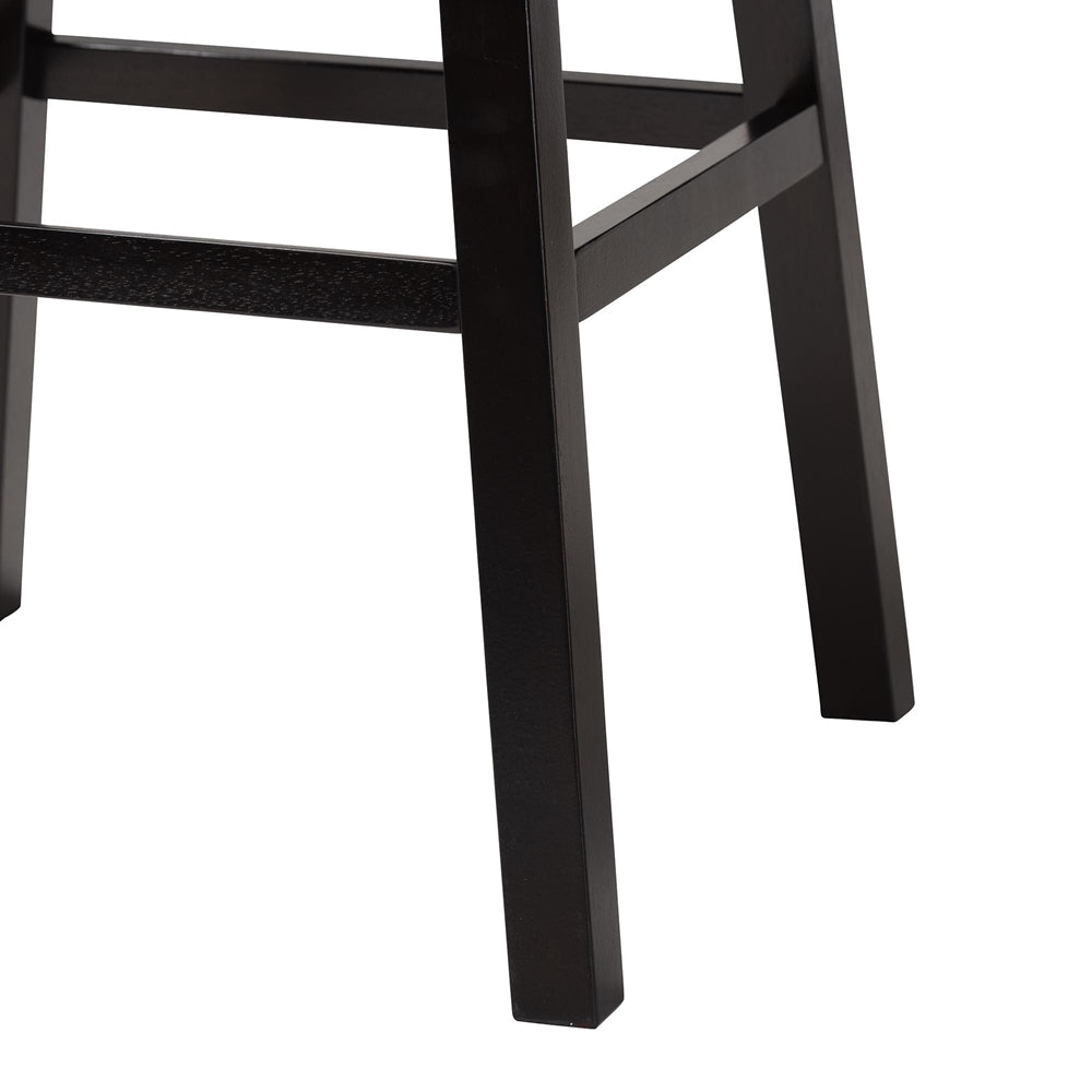 Avril Modern and Contemporary White Faux Leather Tufted 2-Piece Swivel Barstool Set with Nail heads Trim