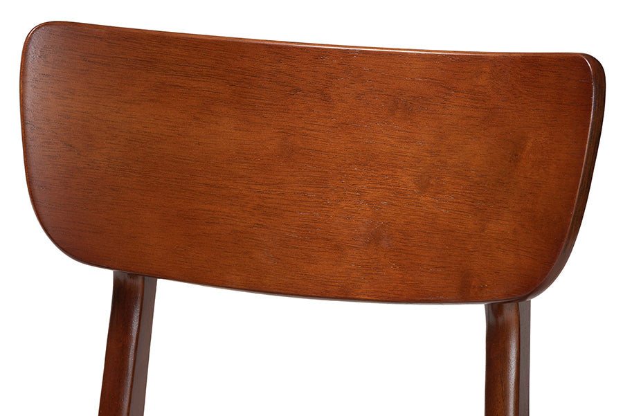 Netherlands Mid-century Modern Scandinavian Style Dark Walnut Bent Wood Dining Side Chair (Set of 2)