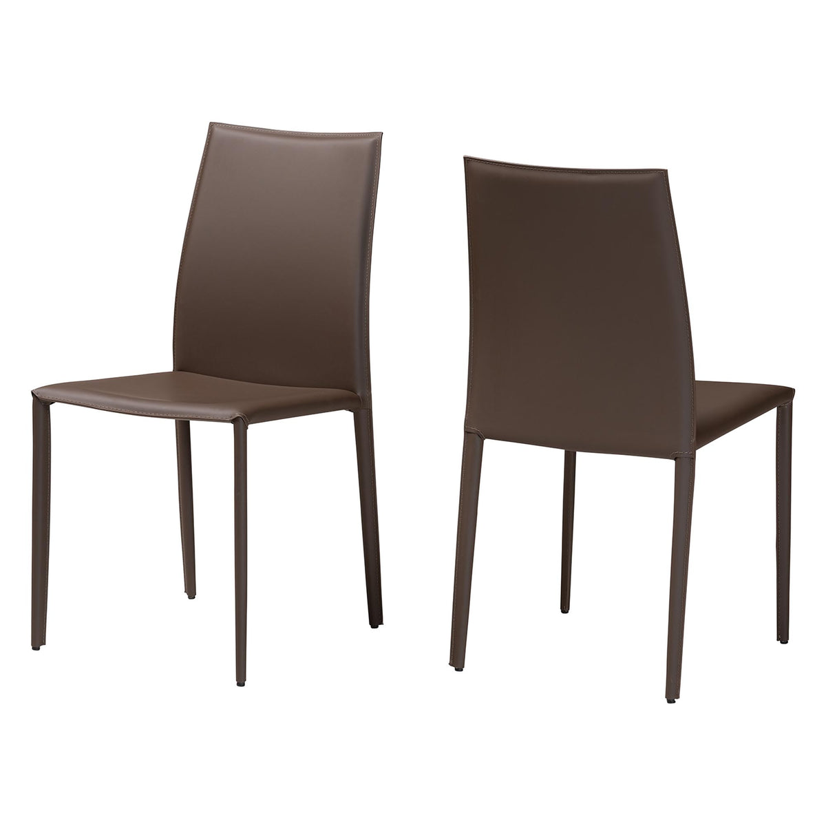Rockford Modern and Contemporary Taupe Bonded Leather Upholstered Dining Chair (Set of 2)