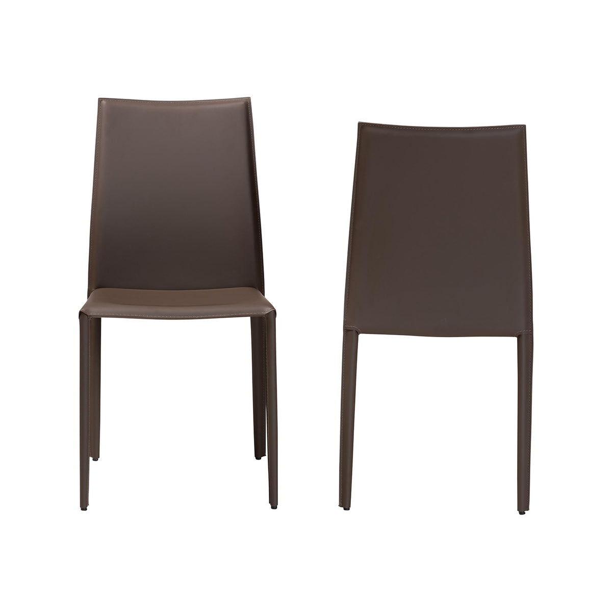 Rockford Modern and Contemporary Taupe Bonded Leather Upholstered Dining Chair (Set of 2)