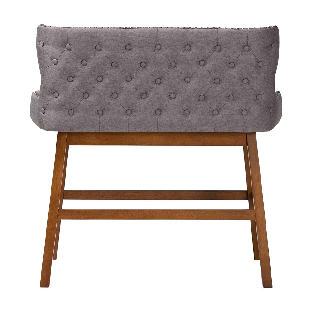 Gradisca Modern and Contemporary Grey Fabric Button-tufted Upholstered Bar Bench Banquette