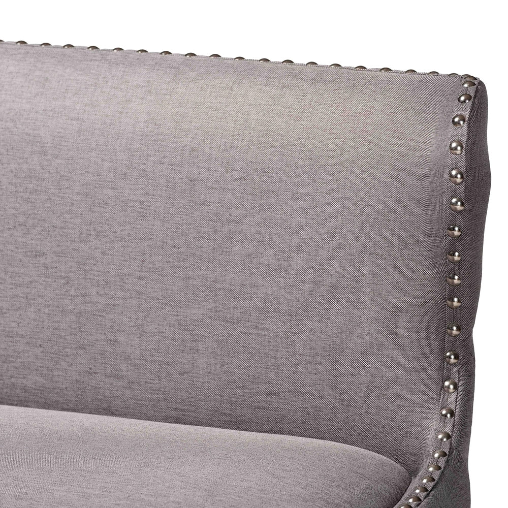 Gradisca Modern and Contemporary Grey Fabric Button-tufted Upholstered Bar Bench Banquette