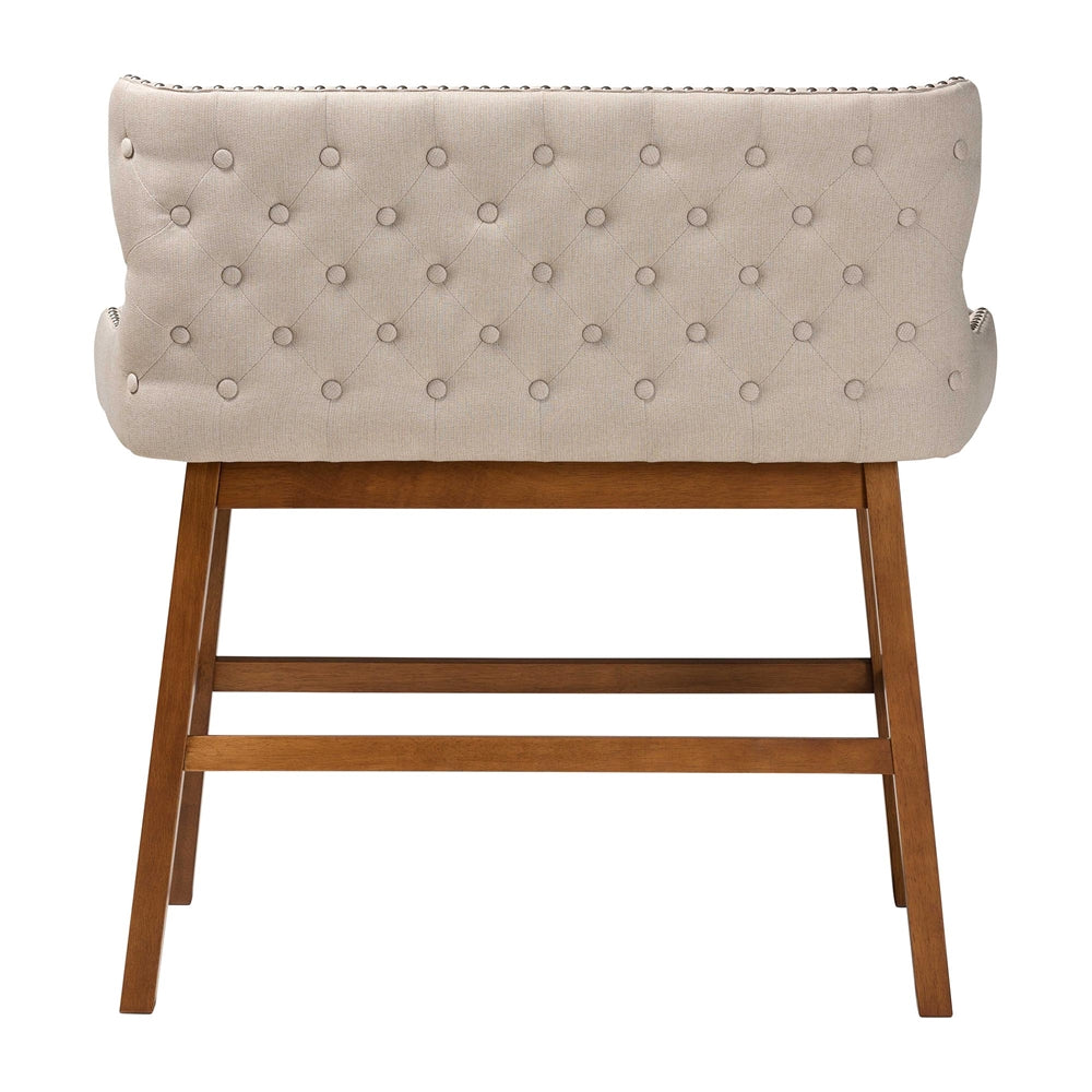 Gradisca Modern and Contemporary Light Beige Fabric Button-tufted Upholstered Bar Bench Banquette